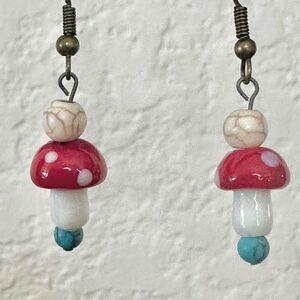 Mushroom drop earrings